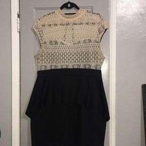 Mystic Cream Lace and Black Dress